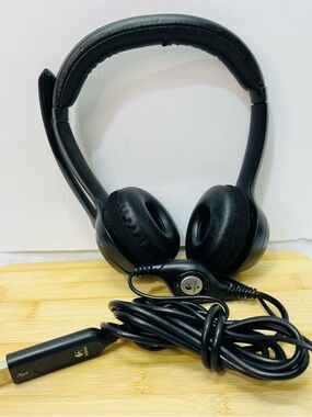 Logitech Black Over-Ear USB Wired Headphones with Inline Controls